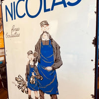 Plaque émaillée ancienne « NICOLAS – Nectar et Glou-Glou » – vers 1927
