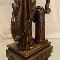 Superbe sculpture XIXe Sapho debout Bronze patiné daté 1848