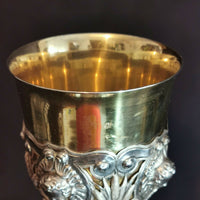 Ancien calice en argent massif et vermeil