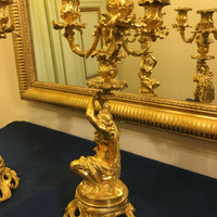 Paire de Candélabres Bougeoirs Louis XV XIXème siècle