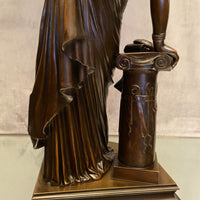Superbe sculpture XIXe Sapho debout Bronze patiné daté 1848