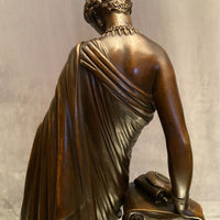 Superbe sculpture XIXe Sapho debout Bronze patiné daté 1848