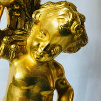 Paire de bougeoirs en bronze doré d'époque NAPOLEON III