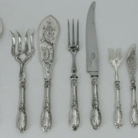 Coffret de 10 pièces de service argent massif Minerve