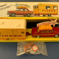 Ancien voiture Dinky toys France 404 Peugeot et caravane Pinder