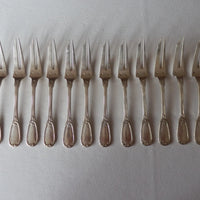 Lot de 12 fourchettes à escargots en argent massif – Poinçon Minerve