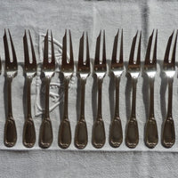 Lot de 12 fourchettes à escargots en argent massif – Poinçon Minerve