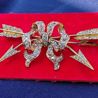 Ancienne broche pendentif en or et diamants