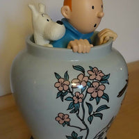 Rare set complet Potiche Tintin Lotus Bleu moulinsart 2011