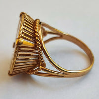 BAGUE CHEVALIÈRE OR 18 K PIECE 10 FRANCS OR NAPOLÉON III 1866