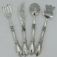 Coffret de 10 pièces de service argent massif Minerve