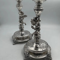 Paire de bougeoirs en argent Allemand