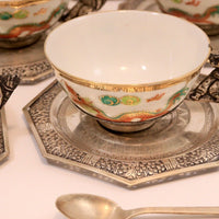 Service à thé argent porcelaine argent 1900