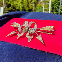 Ancienne broche pendentif en or et diamants