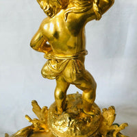 Paire de bougeoirs en bronze doré d'époque NAPOLEON III