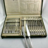 Coffret de 24 couteaux argent fourré modèle Rubans Minerve