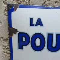 Plaque émaillée originale La Poule au Pot Blanche 1935