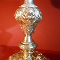 Calice catholique ciboire vermeil argent style Louis XV