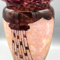 VASE PATE DE VERRE ART DECO "COLLIERS" SCHNEIDER LE VERRE FRANCAIS 1930