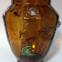 Vase cylindrique en verre émaillé