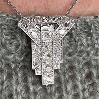 Broche clip Art Déco en diamants – 2,40 ct