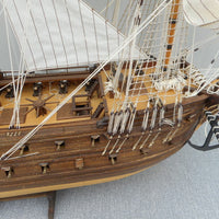 GRANDE MAQUETTE DE BATEAU "VOILIER EPOQUE 1970-1980 EN BOIS