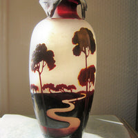 Vase Muller fluogravures art nouveau