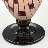 VASE PATE DE VERRE ART DECO "COLLIERS" SCHNEIDER LE VERRE FRANCAIS 1930