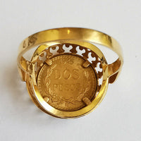 BAGUE EN OR PIÈCE OR 2 PESOS 1945