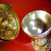 Calice catholique ciboire vermeil argent style Louis XV