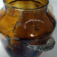 Vase cylindrique en verre émaillé