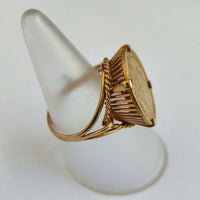 BAGUE CHEVALIÈRE OR 18 K PIECE 10 FRANCS OR NAPOLÉON III 1866