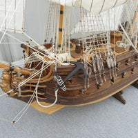 GRANDE MAQUETTE DE BATEAU "VOILIER EPOQUE 1970-1980 EN BOIS