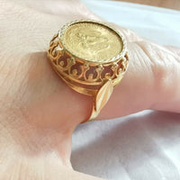 BAGUE EN OR PIÈCE OR 2 PESOS 1945