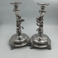 Paire de bougeoirs en argent Allemand