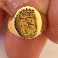 Ancienne chevalière or 18 carats Armoiries