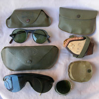 WWII – Lot de 4 Paires de Lunettes de Soleil Militaires Américaines avec Étuis (1944-1945)