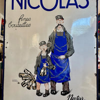 Plaque émaillée ancienne « NICOLAS – Nectar et Glou-Glou » – vers 1927
