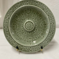 ASSIETTE CÉRAMIQUE ÉMAILLÉE VERT CÉLADON
