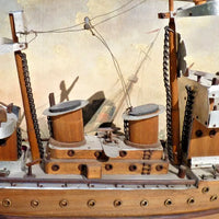 MAQUETTE DE BATEAU CUIRASSÉ 1914-1918