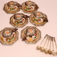 Service à thé argent porcelaine argent 1900