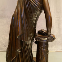 Superbe  sculpture XIXe Sapho debout  Bronze patiné daté 1848
