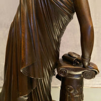 Superbe  sculpture XIXe Sapho debout  Bronze patiné daté 1848