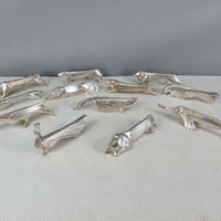 Ensemble de 12 porte-couteaux Christofle Gallia en métal argenté