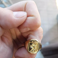 Chevalière or 18 carats Lion des Flandres