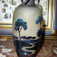 Vase Muller fluogravures art nouveau