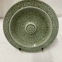 ASSIETTE CÉRAMIQUE ÉMAILLÉE VERT CÉLADON