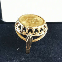 BAGUE EN OR PIÈCE OR 2 PESOS 1945