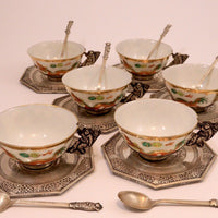 Service à thé argent porcelaine argent 1900