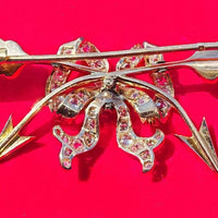 Ancienne broche pendentif en or et diamants